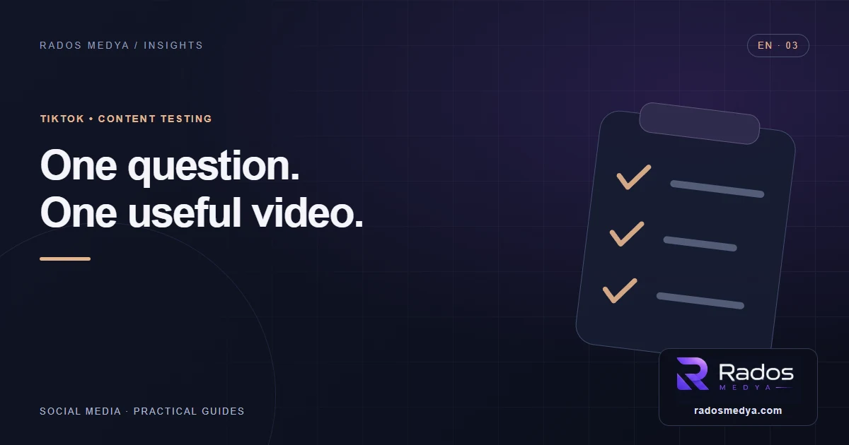 A TikTok content testing plan for small teams